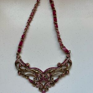 Betsey Johnson Elegant Pink and Gold Necklace